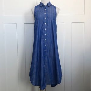 Eight + Sand Poplin Stripe Shirt Dress Button